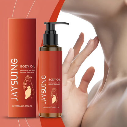 100ml bottle of body tightening massage oil with rose oil and vitamin E.