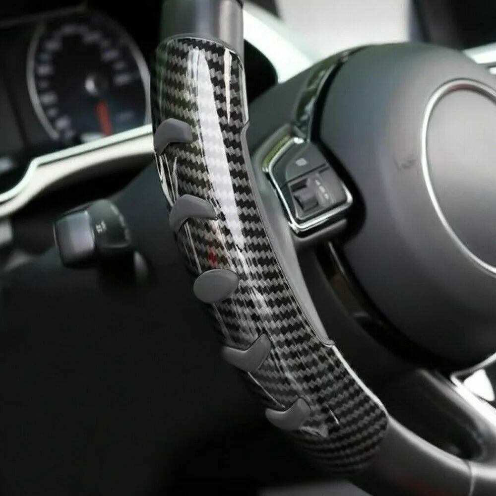 Carbon fibre black steering wheel anti-skid sleeve for 38cm diameter, made from durable fibre material