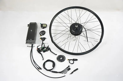 Black 36V 250W electric bicycle conversion kit with motor, controller, handlebar and brake lever