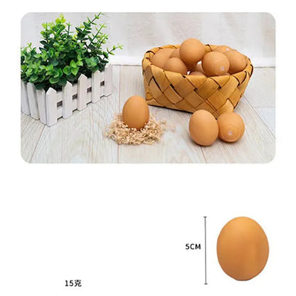 Durable rubber dog chew toy shaped like an egg with sound simulation for puppy teeth cleaning
