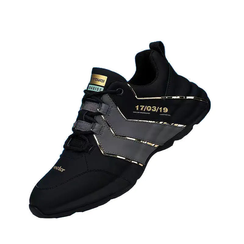 Pair of casual low-top lace-up sneakers with round toe and mesh lining on a plain background.