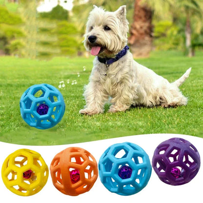TPR dog chew ball toy in various colours for interactive play and dental health