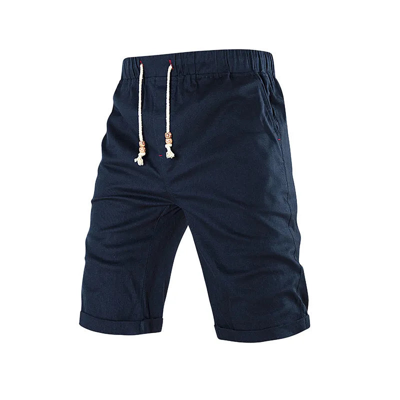 Men's cotton blend sports casual shorts with straight cut design and zipper pocket in summer colours