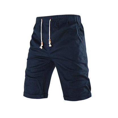 Men's cotton blend sports casual shorts with straight cut design and zipper pocket in summer colours