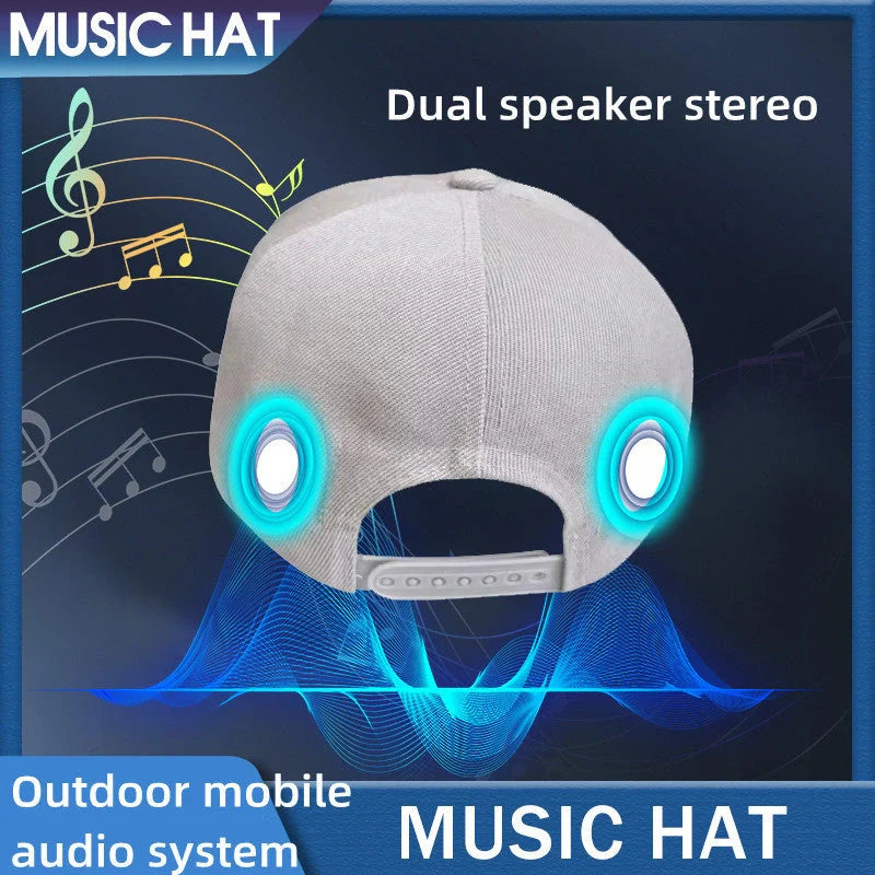 Adjustable Bluetooth-enabled Music Cap with Digital Printing, Breathable Fabric, and Sun Protection for Tennis and Outdoor Activities