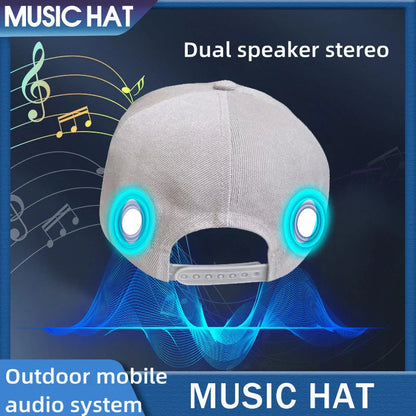 Adjustable Bluetooth-enabled Music Cap with Digital Printing, Breathable Fabric, and Sun Protection for Tennis and Outdoor Activities