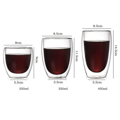 Egg-shaped double-layer insulated glass cup for water, beer, and coffee