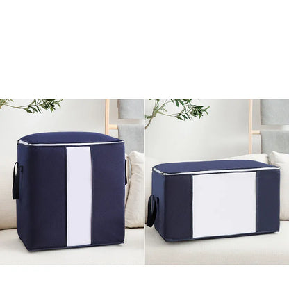 Non-woven storage bag in beige with Japanese handbag design, seal closure, and dimensions 60x40x35cm for quilt organisation