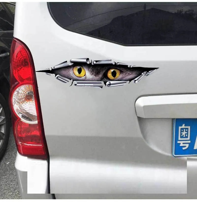 Tiger Eye and Eagle Eye 3D car bumper stickers measuring 10x35 cm with HD transparent PVC material