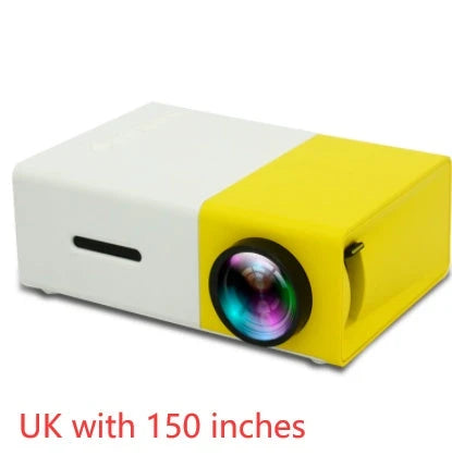 Compact 1080p HD home cinema projector with versatile connectivity and adjustable display settings