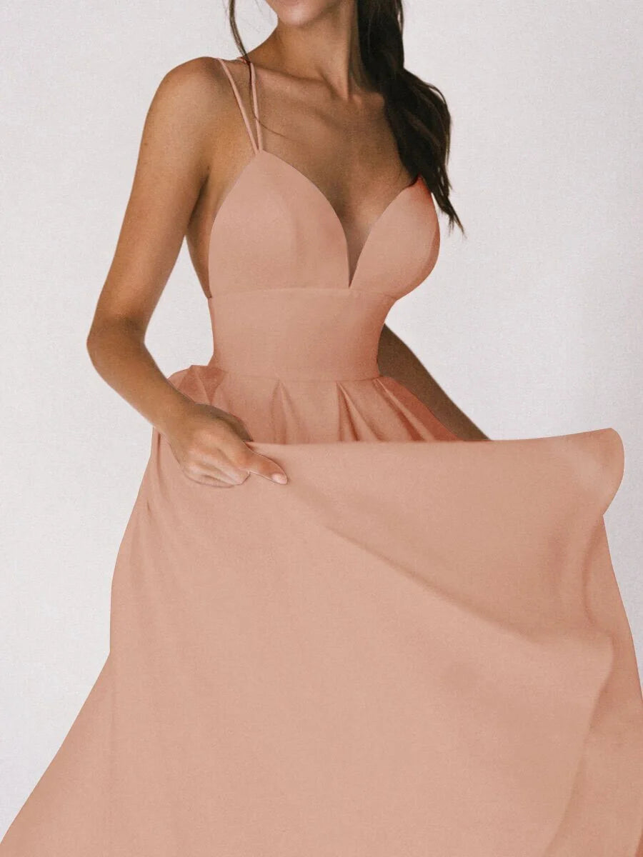 Elegant V-neck dress with adjustable straps, available in a range of vibrant colours for stylish summer wear