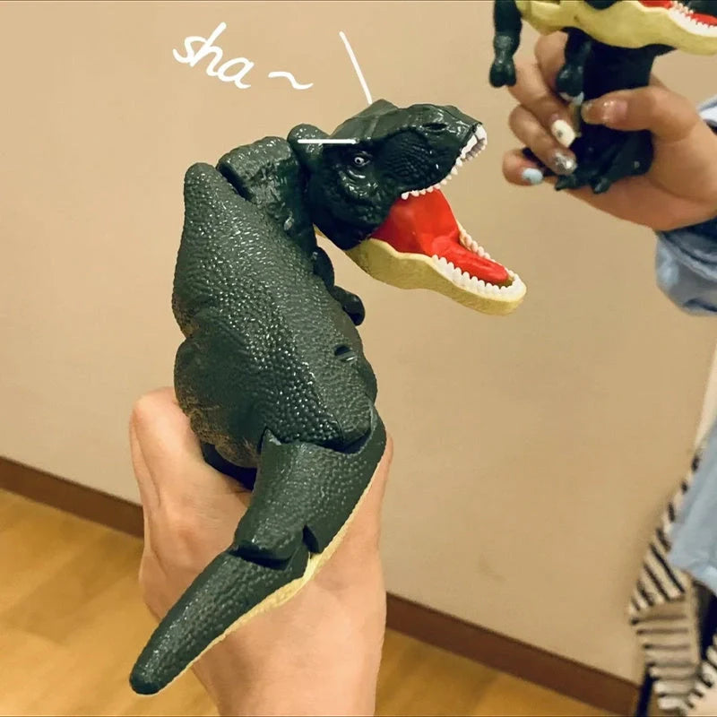 Battery-free green telescopic spring swing dinosaur toy for children