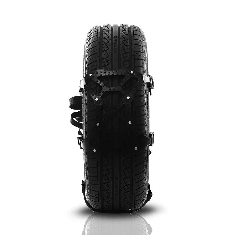 Yellow 6-piece polyurethane car snow chains for cars, vans and off-road vehicles on snow