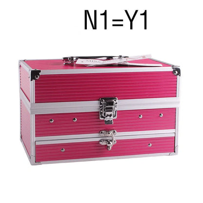 Multifunctional makeup artist kit showing 94 colour eye shadow palette with concealers, lipsticks, and application tools