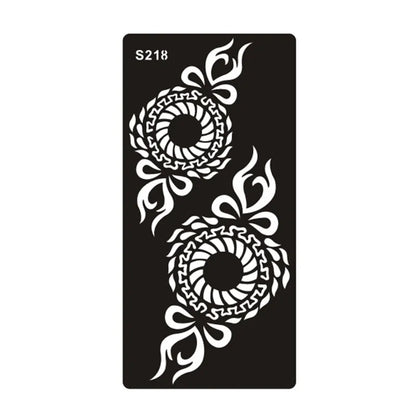 Hollow geometric tattoo template sticker on water transfer paper, Southeast Asian style design.
