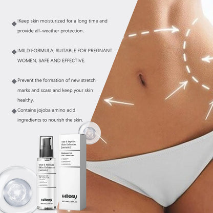 50ml bottle of skin enhancer serum with hyaluronic acid and peptide formulation