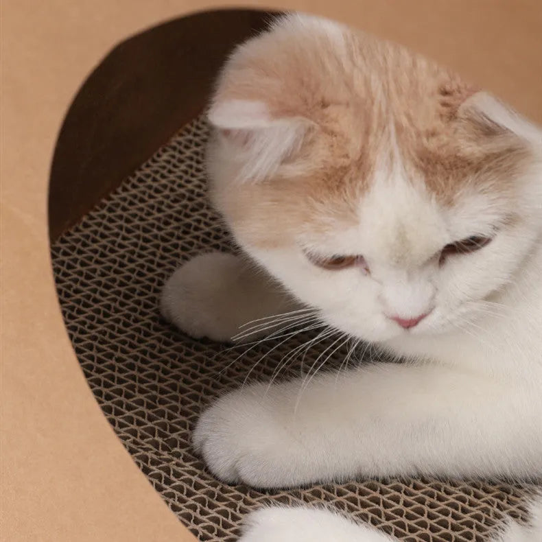 Brown washable kraft paper cat nest with integrated scratch board, dimensions 40x30x53cm.