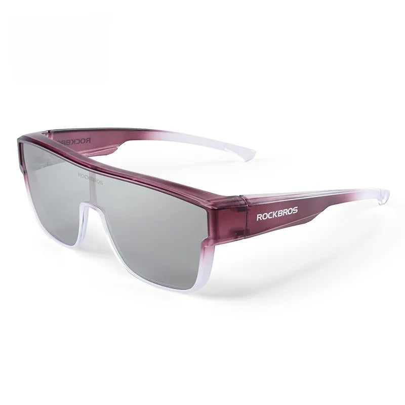 Cycling goggles with polarised lenses and large frame in various colour options