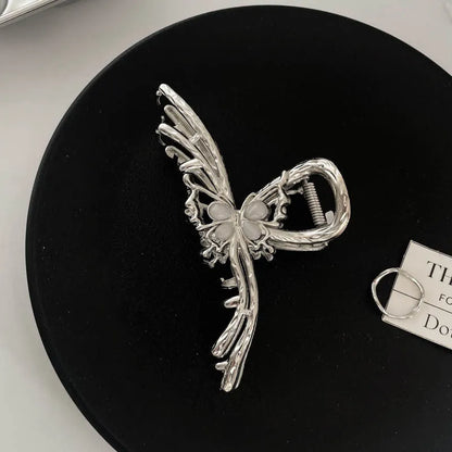 Silver metal hair claw barrette example from a range of 44 Korean-style designs.
