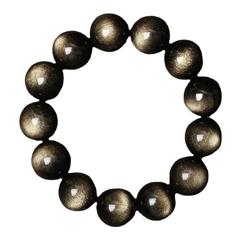 Hand-woven obsidian crystal bracelet showing round beads with ethnic styling in multiple colour options