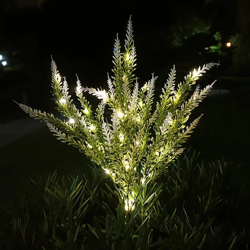 Solar garden LED floor lamp with flower shape, 74cm tall, in lavender colour option