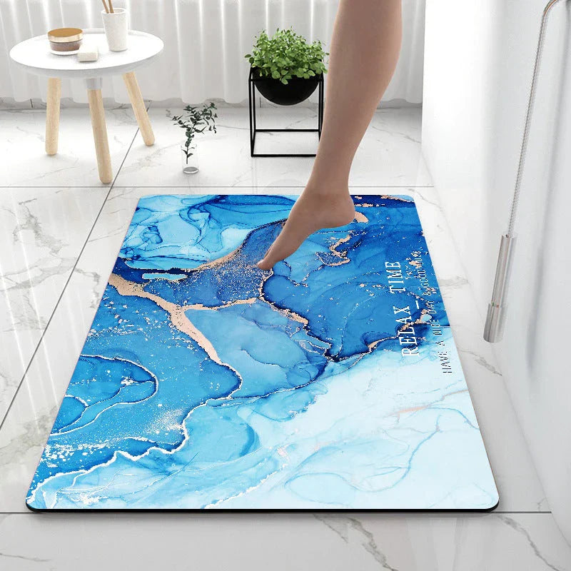 Diatom Anti-Slip Floor Mat in Various Marble Colors and Sizes for Bathroom, Kitchen, and Home Use