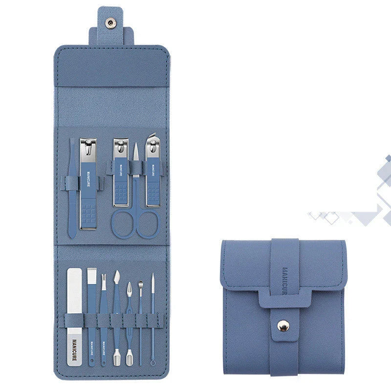 Premium 16-Piece Manicure Set with Stainless Steel Tools and Stylish PU Leather Case