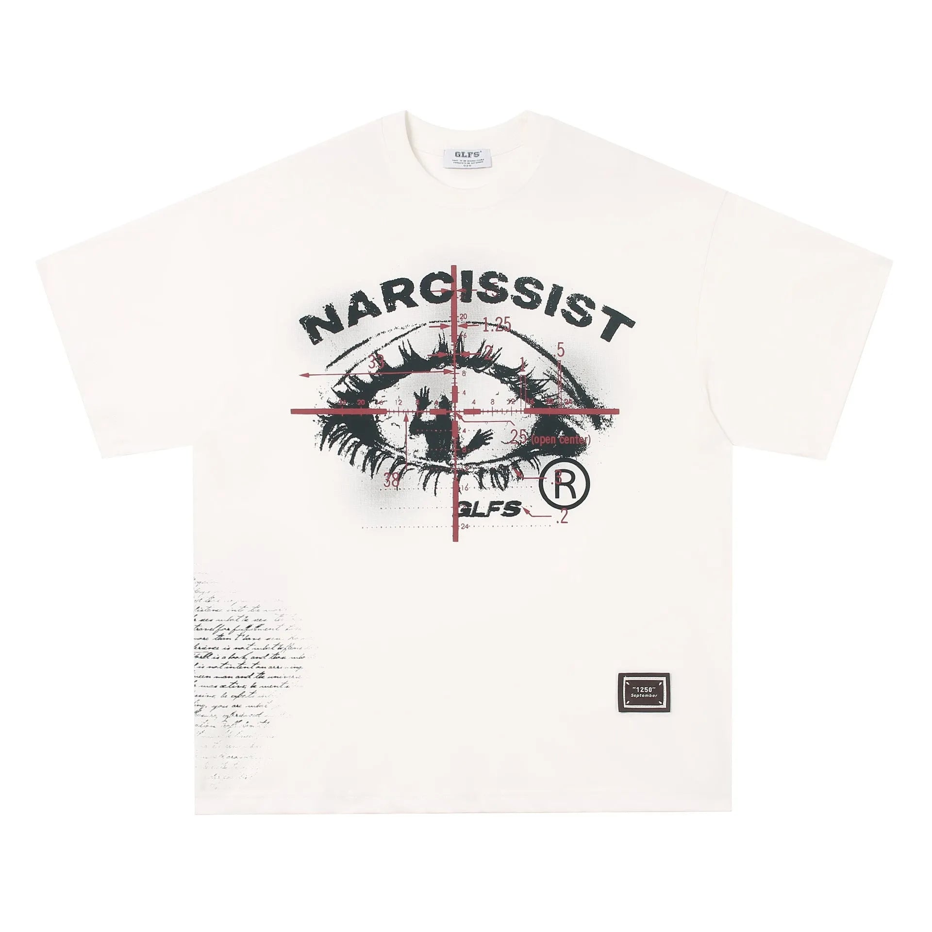 Black and white pure cotton t-shirt with retro hip hop gothic letter pattern