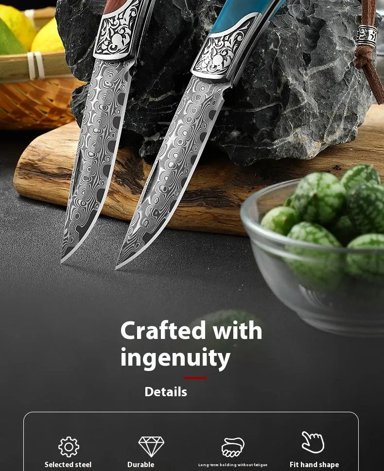 VG10 stainless steel folding portable outdoor knife showing folding mechanism