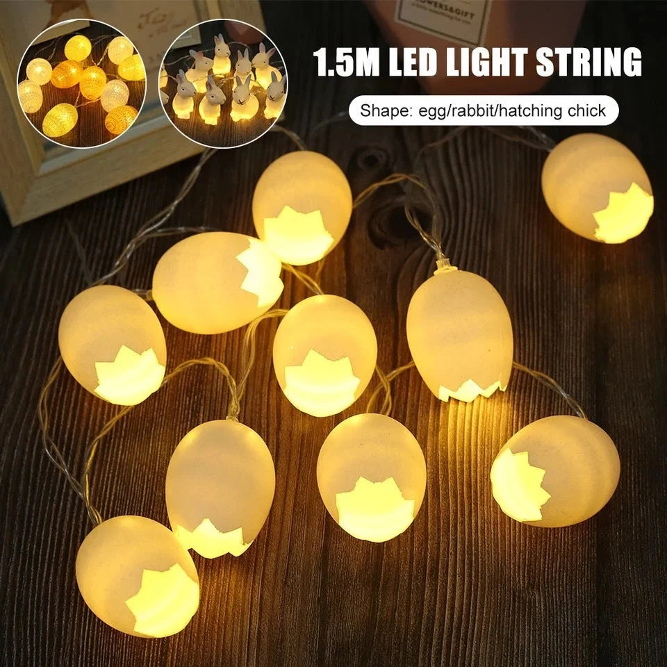 Easter Broken Shell Egg LED String Lights for festive home and garden decorations