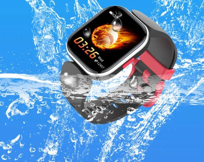 Blue H39T children's smart watch with sporty TPU strap and 1.4-inch screen on wrist