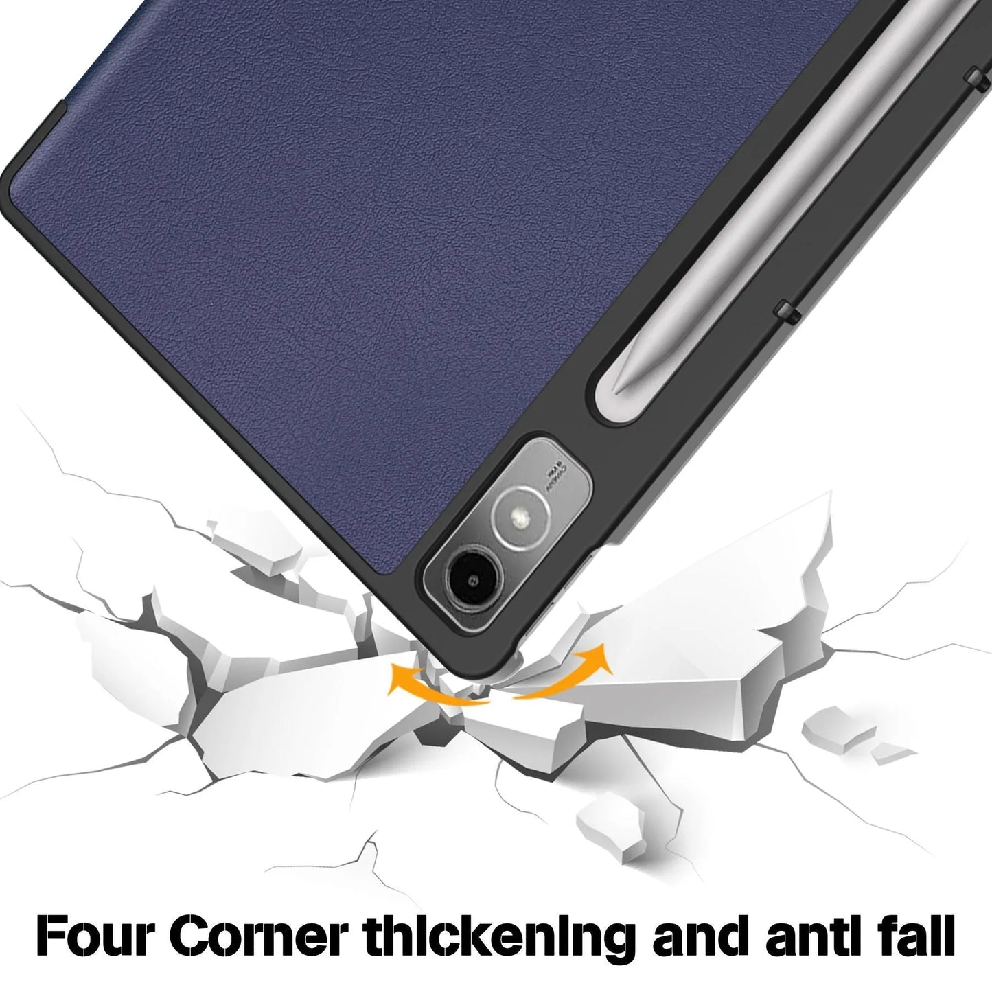 Lenovo Tab P12 tablet protective case with built-in stand in various colour and pattern options.