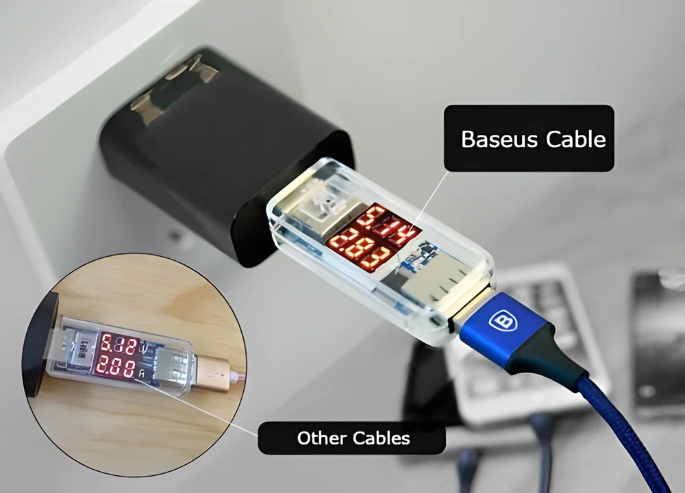 Baseus 3-in-1 Rapid Charge Cable with USB, Type-C, and Lightning connectors