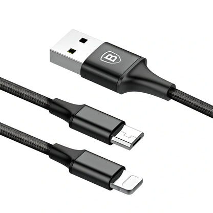 Baseus 3-in-1 Rapid Charge Cable with USB, Type-C, and Lightning connectors