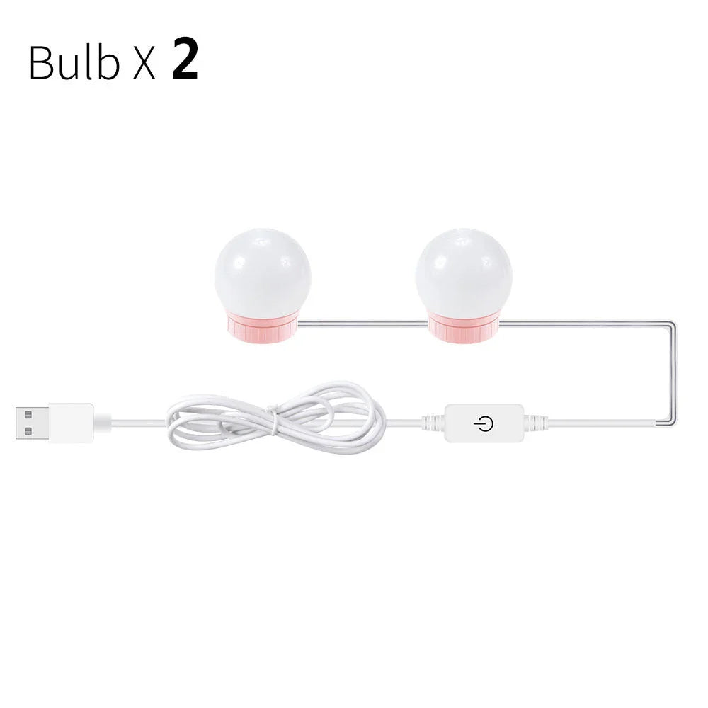 Adjustable Dimmable LED Mirror Light Bulb with Touch Control, Rotating Line, and Customisable Positioning