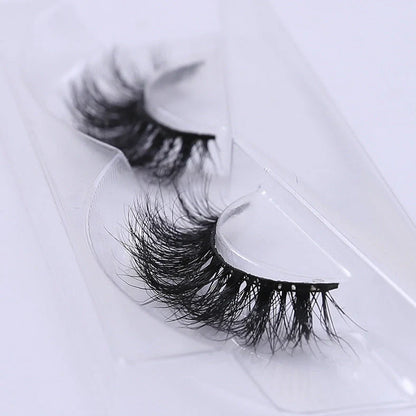 Handmade 3D mink false eyelashes showing 12mm length and 0.07mm diameter fibres for natural volume