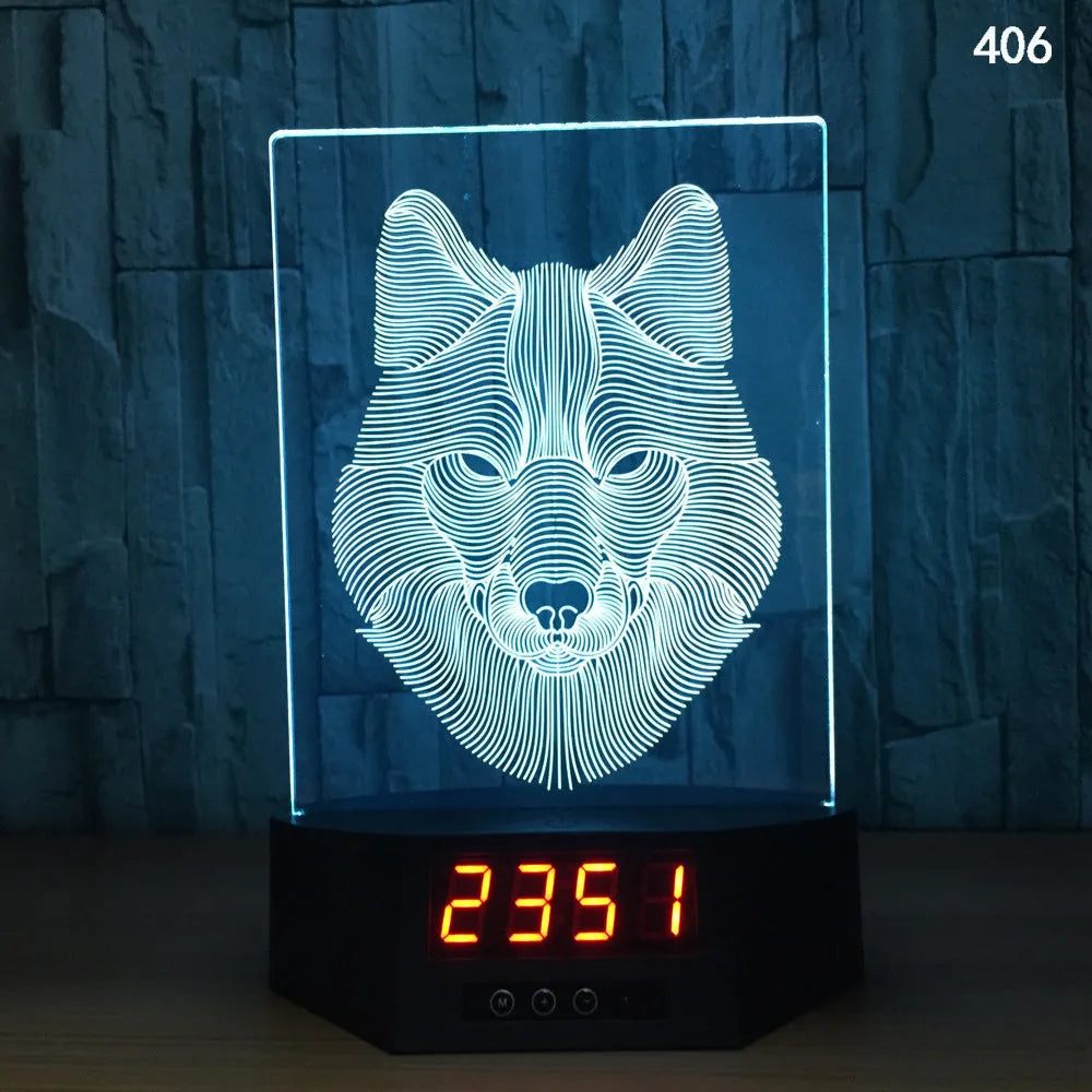 Glowing 3D dolphin LED night light with wireless charging base and remote control on bedside table