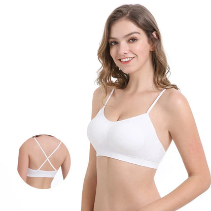 Disposable underwear sets in white with simple and cross belt designs