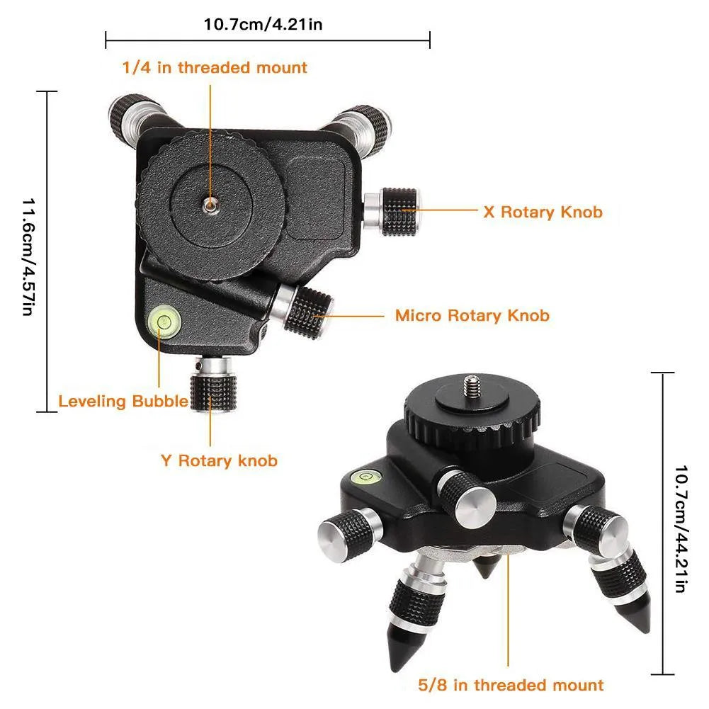 Black aluminium alloy spirit level base accessory for YL-30 model with rotating mechanism.