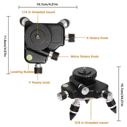 Black aluminium alloy spirit level base accessory for YL-30 model with rotating mechanism.
