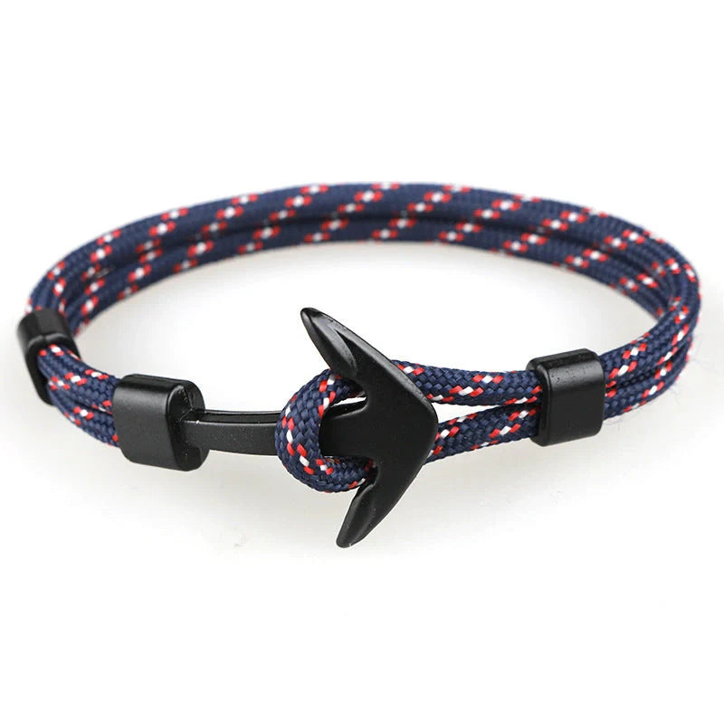Stylish unisex anchor bracelet with hand strap, perfect for nautical fashion enthusiasts