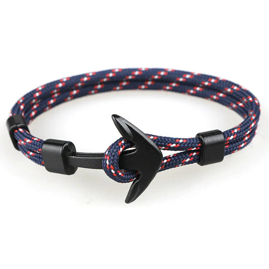 Stylish unisex anchor bracelet with hand strap, perfect for nautical fashion enthusiasts