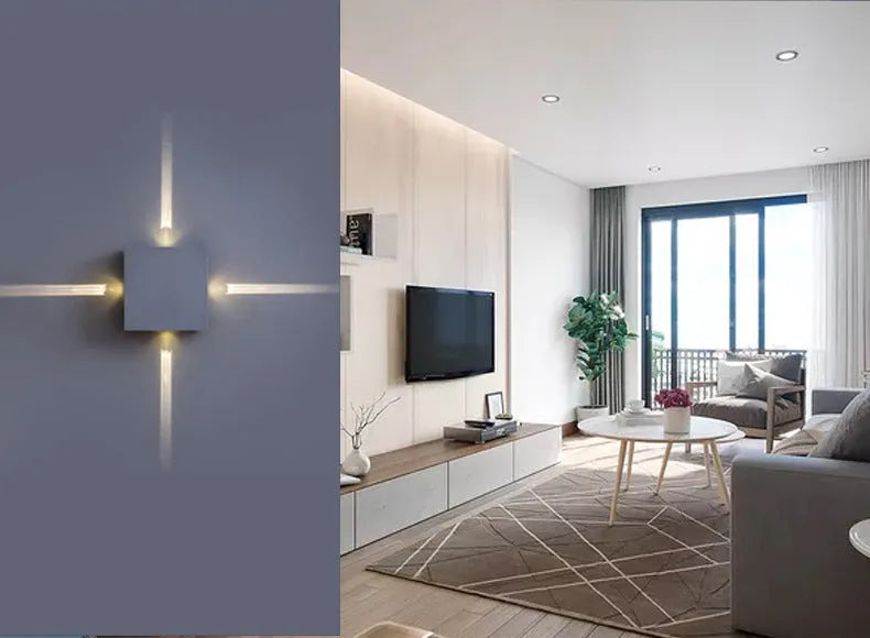 Modern square and round LED aluminium wall light with contemporary Chinese style design