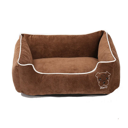Bite resistant corduroy pet kennel in various sizes and colours