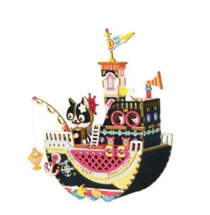 DIY 3D Kitty Ballet Wooden Puzzle and Music Box Toy with moveable parts