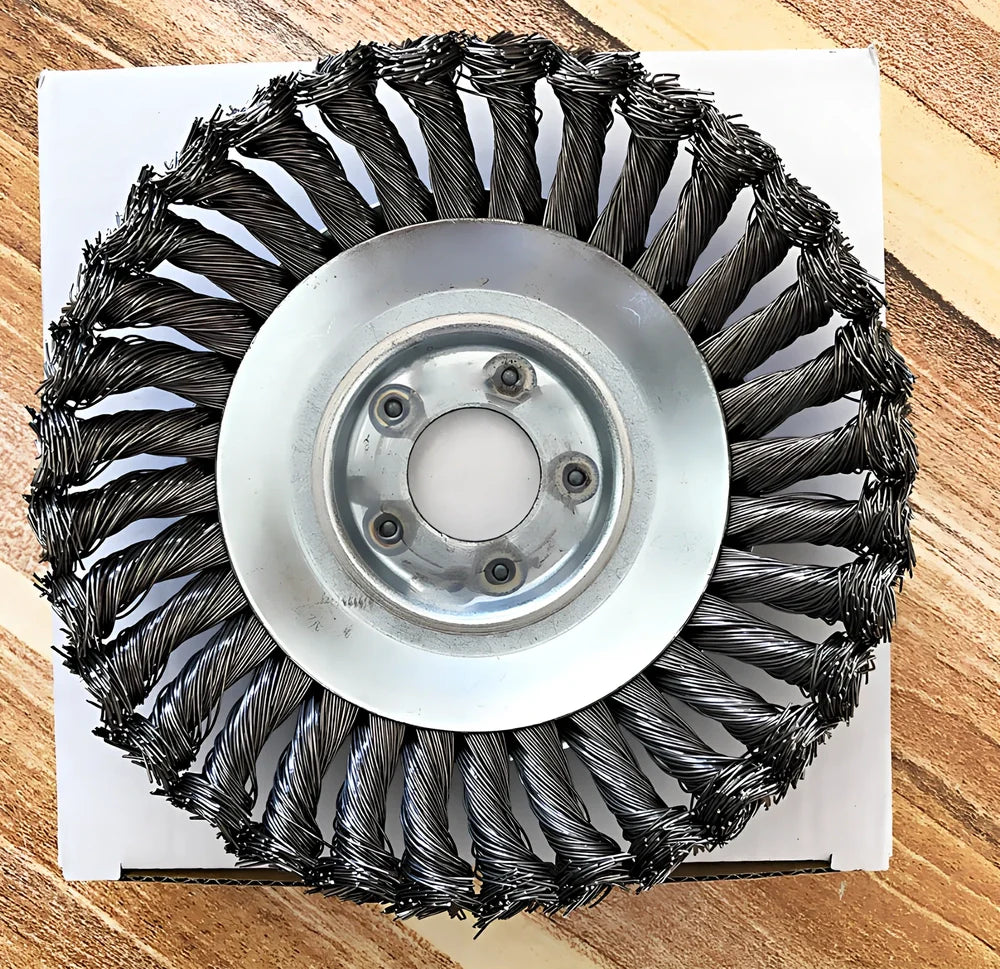 Stainless steel wire lawn mower head for garden weed and debris removal