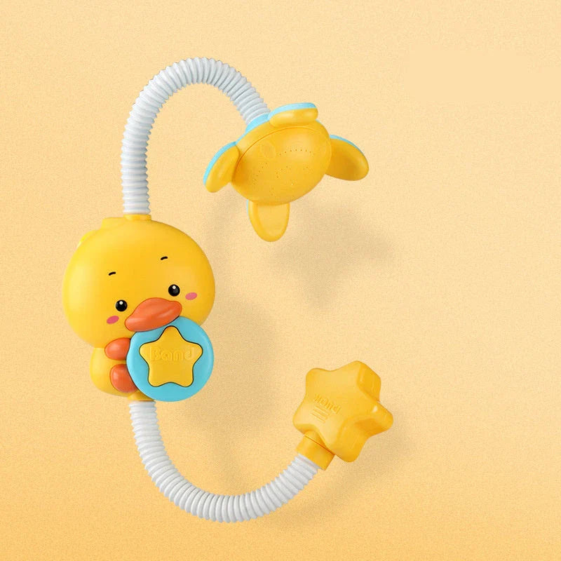 Cheerful elephant-shaped bath spray toy with adjustable 360-degree water spray for kids' fun and sensory development during bath time