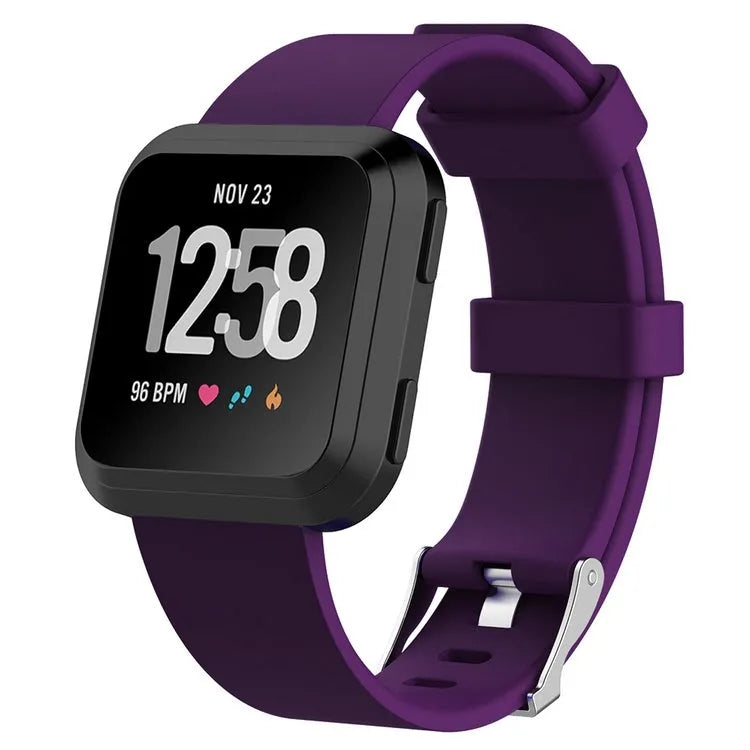 Fitbit Versa Lite TPE replacement watch strap in multiple colours showing large and small sizes.
