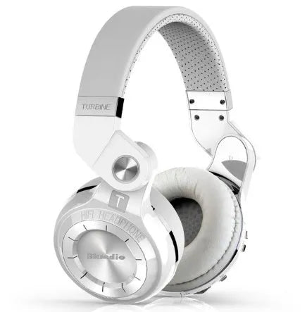 Bluedio T2 Plus Bluetooth wireless headphones in black, shown from the side.