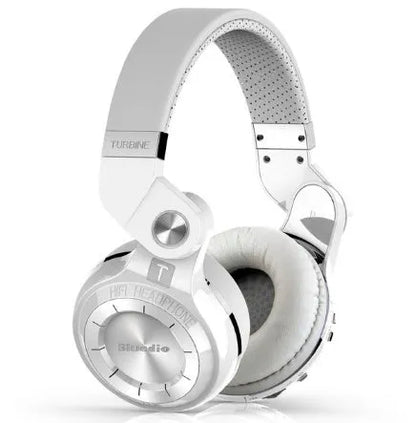 Bluedio T2 Plus Bluetooth wireless headphones in black, shown from the side.